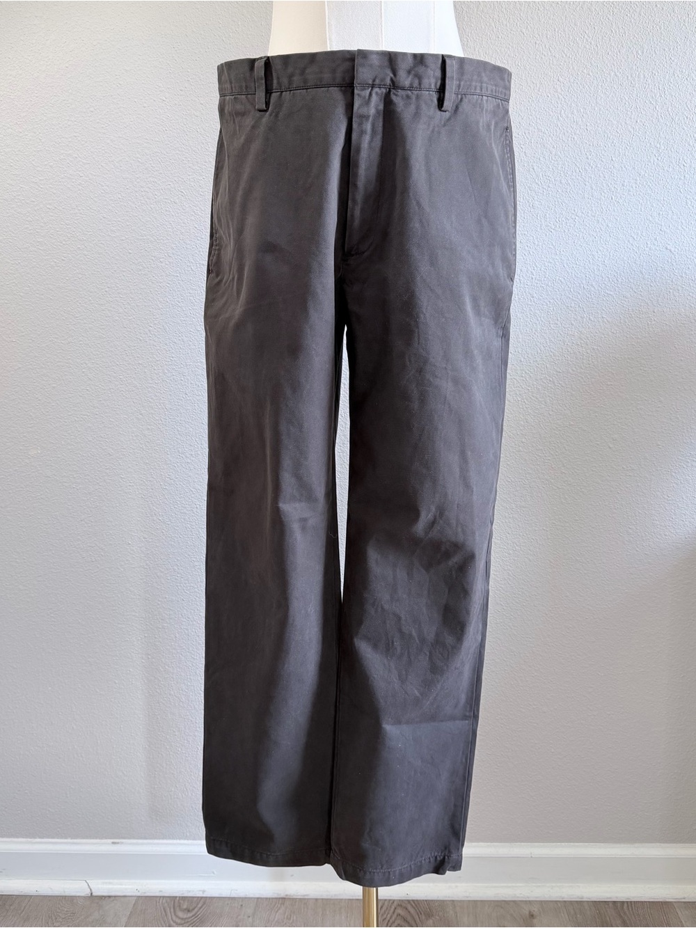 Banana Republic Gavin Chino Straight Fit Pants Mens 33x32 Sharp Grey Classic